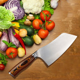 MLGB 7.5 inch Chinese Cleaver Knife - HC German Stainless Steel with Pakkawood Handle